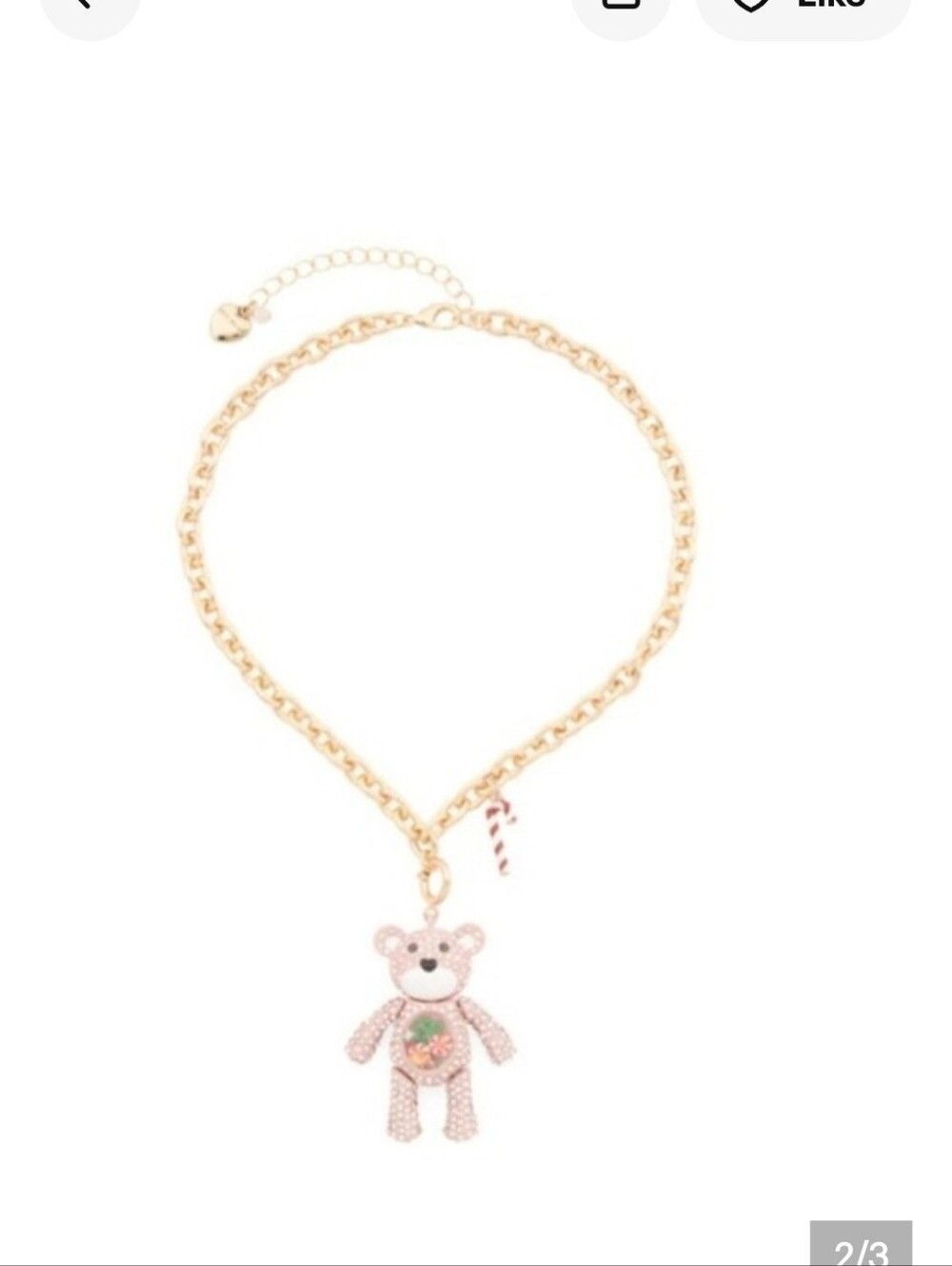 ✨️NWT BETSEY JOHNSON FAUX STONE BEAR CONVERTIBLE ORANMENT NECKLACE✨️🐻‍❄️